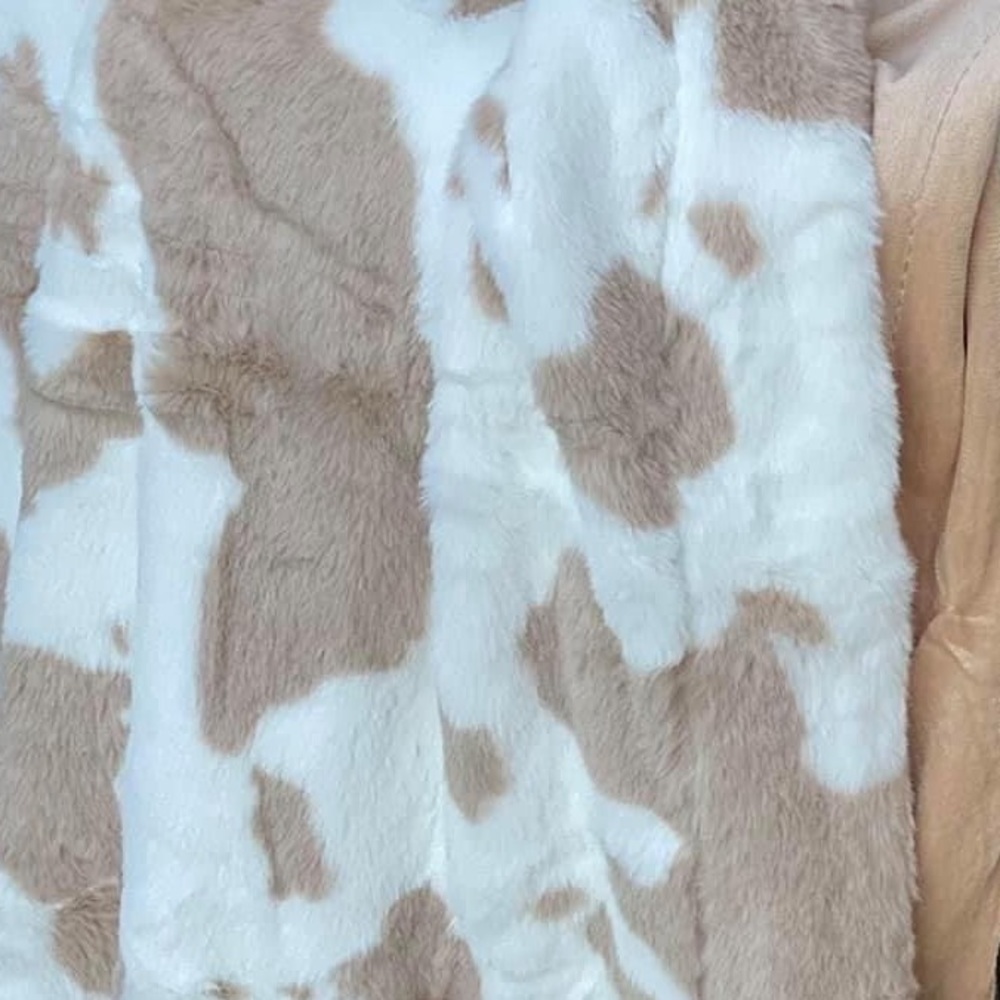Light Brown Plush Cow Blanket